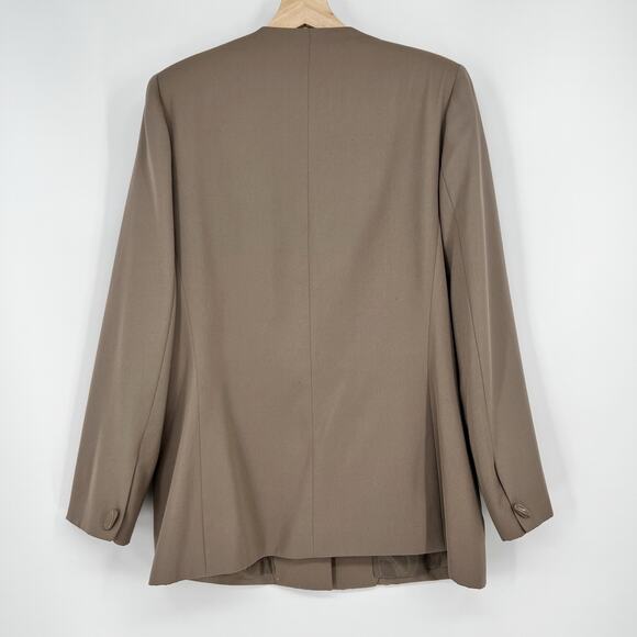 Vtg Epitome Skirt Suit Tag 14/ Fits 28" Tan One Button Blazer Straight Midi READ - Picture 2 of 12